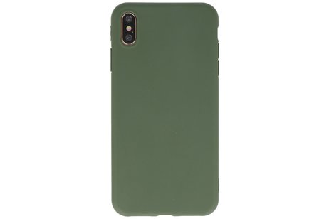 BAOHU Premium Color Bescherming Telefoonhoesje - Backcover Hoesje - Achterkant Hoesje - Geschikt voor iPhone Xs Max - Donker Groen