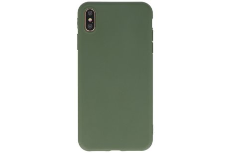 Premium Color Bescherming Telefoonhoesje - Backcover Hoesje - Achterkant Hoesje - Geschikt voor iPhone Xs Max - Donker Groen