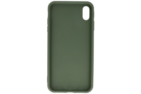 Premium Color Bescherming Telefoonhoesje - Backcover Hoesje - Achterkant Hoesje - Geschikt voor iPhone Xs Max - Donker Groen