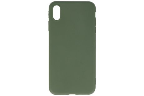 BAOHU Premium Color Bescherming Telefoonhoesje - Backcover Hoesje - Achterkant Hoesje - Geschikt voor iPhone Xs Max - Donker Groen