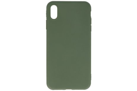 Premium Color Bescherming Telefoonhoesje - Backcover Hoesje - Achterkant Hoesje - Geschikt voor iPhone Xs Max - Donker Groen