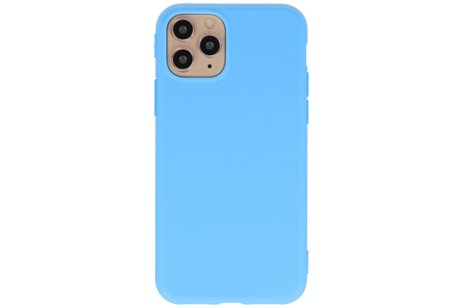 Premium Color Bescherming Telefoonhoesje - Backcover Hoesje - Achterkant Hoesje - Geschikt voor iPhone 11 Pro - Licht Blauw