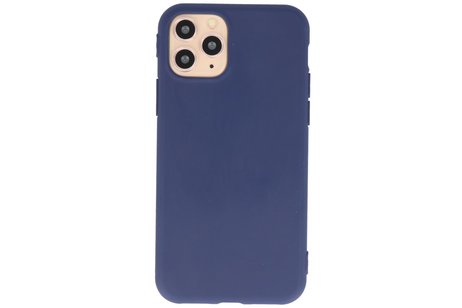 Premium Color Bescherming Telefoonhoesje - Backcover Hoesje - Achterkant Hoesje - Geschikt voor iPhone 11 Pro - Navy