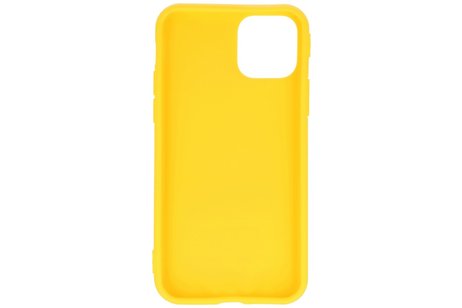 Premium Color Bescherming Telefoonhoesje - Backcover Hoesje - Achterkant Hoesje - Geschikt voor iPhone 11 Pro - Geel