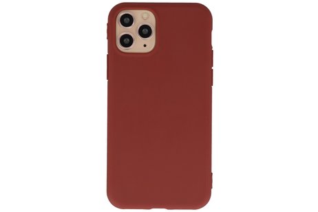 BAOHU Premium Color Bescherming Telefoonhoesje - Backcover Hoesje - Achterkant Hoesje - Geschikt voor iPhone 11 Pro - Bruin