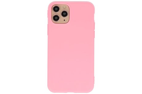 BAOHU Premium Color Bescherming Telefoonhoesje - Backcover Hoesje - Achterkant Hoesje - Geschikt voor iPhone 11 Pro - Roze