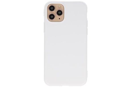 Premium Color Bescherming Telefoonhoesje - Backcover Hoesje - Achterkant Hoesje - Geschikt voor iPhone 11 Pro Max - Wit