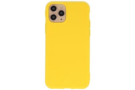 Premium Color Bescherming Telefoonhoesje - Backcover Hoesje - Achterkant Hoesje - Geschikt voor iPhone 11 Pro Max - Geel