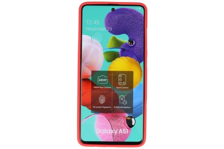 Color Bescherming Telefoonhoesje voor Samsung Galaxy A51 - Rood