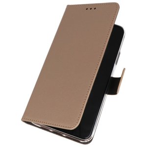 Booktype Telefoonhoesjes - Bookcase Hoesje - Wallet Case -  Geschikt voor Huawei P40 - Goud