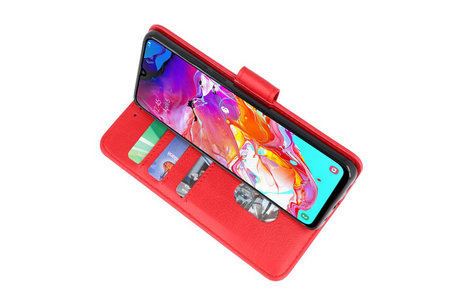BAOHU Hoesje Geschikt voor Samsung Galaxy A21 - Kaarthouder Book Case Telefoonhoesje - Rood