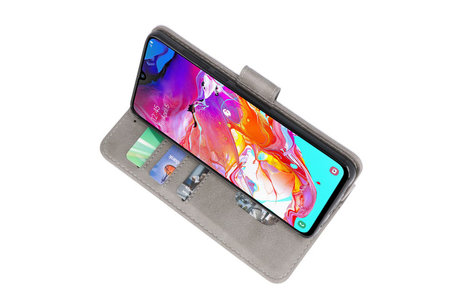 BAOHU Hoesje Geschikt voor Samsung Galaxy A21 - Kaarthouder Book Case Telefoonhoesje - Grijs