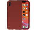 Premium Color Bescherming Telefoonhoesje - Backcover Hoesje - Achterkant Hoesje - Geschikt voor iPhone XS / iPhone X - Bruin