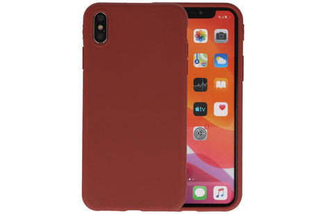 Premium Color Bescherming Telefoonhoesje - Backcover Hoesje - Achterkant Hoesje - Geschikt voor iPhone XS / iPhone X - Bruin