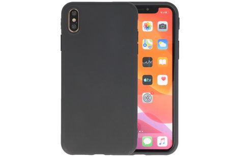 BAOHU Premium Color Bescherming Telefoonhoesje - Backcover Hoesje - Achterkant Hoesje - Geschikt voor iPhone Xs Max - Zwart