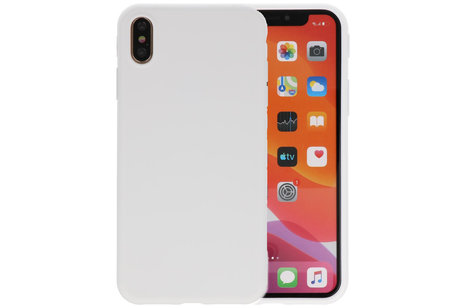 BAOHU Premium Color Bescherming Telefoonhoesje - Backcover Hoesje - Achterkant Hoesje - Geschikt voor iPhone Xs Max - Wit