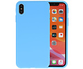 BAOHU Premium Color Bescherming Telefoonhoesje - Backcover Hoesje - Achterkant Hoesje - Geschikt voor iPhone Xs Max - Licht Blauw