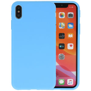 BAOHU Premium Color Bescherming Telefoonhoesje - Backcover Hoesje - Achterkant Hoesje - Geschikt voor iPhone Xs Max - Licht Blauw