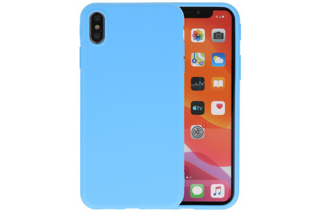 Premium Color Bescherming Telefoonhoesje - Backcover Hoesje - Achterkant Hoesje - Geschikt voor iPhone Xs Max - Licht Blauw