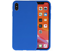 Premium Color Bescherming Telefoonhoesje - Backcover Hoesje - Achterkant Hoesje - Geschikt voor iPhone Xs Max - Blauw