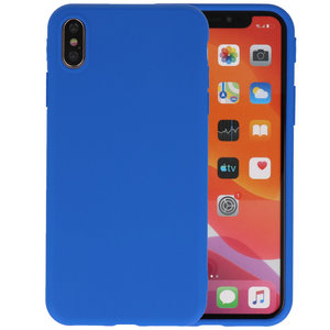 Premium Color Bescherming Telefoonhoesje - Backcover Hoesje - Achterkant Hoesje - Geschikt voor iPhone Xs Max - Blauw