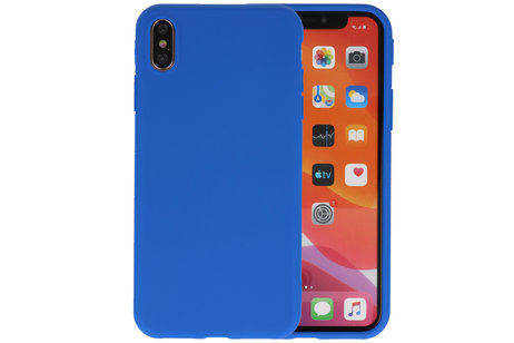 BAOHU Premium Color Bescherming Telefoonhoesje - Backcover Hoesje - Achterkant Hoesje - Geschikt voor iPhone Xs Max - Blauw