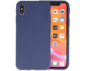 Premium Color Bescherming Telefoonhoesje - Backcover Hoesje - Achterkant Hoesje - Geschikt voor iPhone Xs Max - Navy