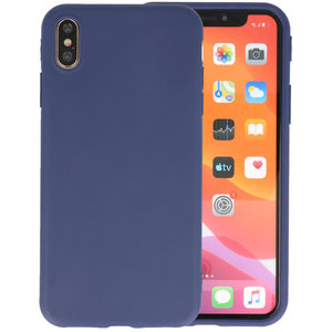 Premium Color Bescherming Telefoonhoesje - Backcover Hoesje - Achterkant Hoesje - Geschikt voor iPhone Xs Max - Navy