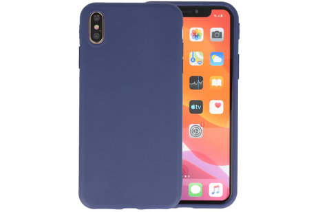 Premium Color Bescherming Telefoonhoesje - Backcover Hoesje - Achterkant Hoesje - Geschikt voor iPhone Xs Max - Navy