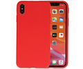 Premium Color Bescherming Telefoonhoesje - Backcover Hoesje - Achterkant Hoesje - Geschikt voor iPhone Xs Max - Rood