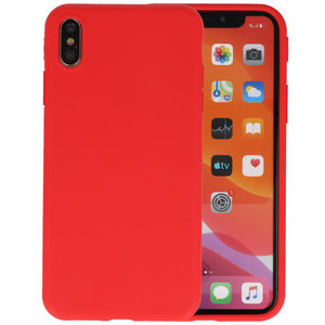 Premium Color Bescherming Telefoonhoesje - Backcover Hoesje - Achterkant Hoesje - Geschikt voor iPhone Xs Max - Rood