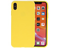 BAOHU Premium Color Bescherming Telefoonhoesje - Backcover Hoesje - Achterkant Hoesje - Geschikt voor iPhone Xs Max - Geel