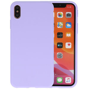 BAOHU Premium Color Bescherming Telefoonhoesje - Backcover Hoesje - Achterkant Hoesje - Geschikt voor iPhone Xs Max - Paars