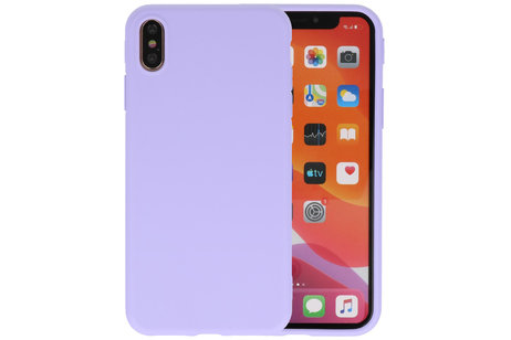 BAOHU Premium Color Bescherming Telefoonhoesje - Backcover Hoesje - Achterkant Hoesje - Geschikt voor iPhone Xs Max - Paars