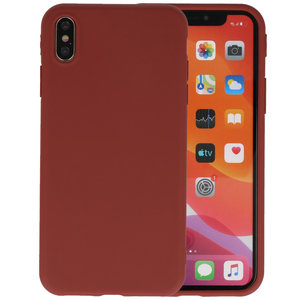 BAOHU Premium Color Bescherming Telefoonhoesje - Backcover Hoesje - Achterkant Hoesje - Geschikt voor iPhone Xs Max - Bruin