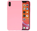 BAOHU Premium Color Bescherming Telefoonhoesje - Backcover Hoesje - Achterkant Hoesje - Geschikt voor iPhone Xs Max - Roze