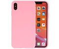 Premium Color Bescherming Telefoonhoesje - Backcover Hoesje - Achterkant Hoesje - Geschikt voor iPhone Xs Max - Roze