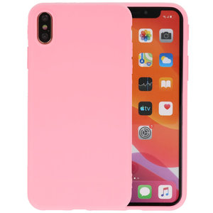 BAOHU Premium Color Bescherming Telefoonhoesje - Backcover Hoesje - Achterkant Hoesje - Geschikt voor iPhone Xs Max - Roze