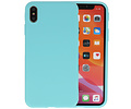 BAOHU Premium Color Bescherming Telefoonhoesje - Backcover Hoesje - Achterkant Hoesje - Geschikt voor iPhone Xs Max - Turquoise