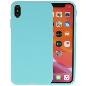 BAOHU Premium Color Bescherming Telefoonhoesje - Backcover Hoesje - Achterkant Hoesje - Geschikt voor iPhone Xs Max - Turquoise
