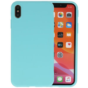 Premium Color Bescherming Telefoonhoesje - Backcover Hoesje - Achterkant Hoesje - Geschikt voor iPhone Xs Max - Turquoise