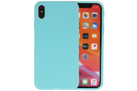 BAOHU Premium Color Bescherming Telefoonhoesje - Backcover Hoesje - Achterkant Hoesje - Geschikt voor iPhone Xs Max - Turquoise