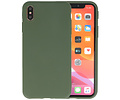 Premium Color Bescherming Telefoonhoesje - Backcover Hoesje - Achterkant Hoesje - Geschikt voor iPhone Xs Max - Donker Groen