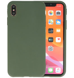 BAOHU Premium Color Bescherming Telefoonhoesje iPhone Xs Max - Donker Groen
