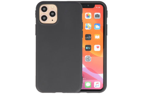 Premium Color Bescherming Telefoonhoesje - Backcover Hoesje - Achterkant Hoesje - Geschikt voor iPhone 11 Pro - Zwart