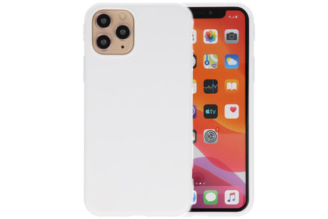 BAOHU Premium Color Bescherming Telefoonhoesje - Backcover Hoesje - Achterkant Hoesje - Geschikt voor iPhone 11 Pro - Wit