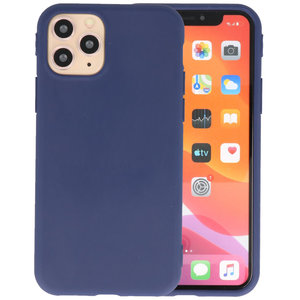 Premium Color Bescherming Telefoonhoesje - Backcover Hoesje - Achterkant Hoesje - Geschikt voor iPhone 11 Pro - Navy