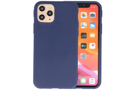 Premium Color Bescherming Telefoonhoesje - Backcover Hoesje - Achterkant Hoesje - Geschikt voor iPhone 11 Pro - Navy