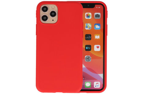 Premium Color Bescherming Telefoonhoesje - Backcover Hoesje - Achterkant Hoesje - Geschikt voor iPhone 11 Pro - Rood