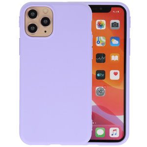 Premium Color Bescherming Telefoonhoesje - Backcover Hoesje - Achterkant Hoesje - Geschikt voor iPhone 11 Pro - Paars